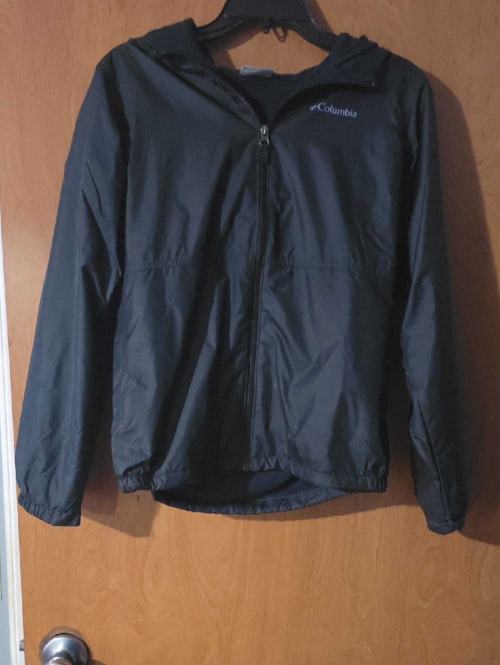 Columbia Black Hooded Windbreaker Jacket